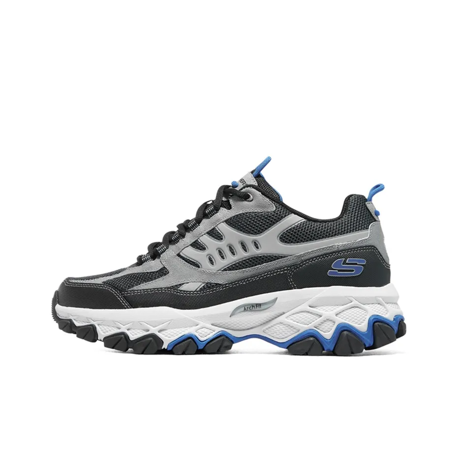 Skechers Arch Fit Амортизация Устойчивость к истиранию Низкий верх Повседневная обувь Мужская Серый Черный Синий