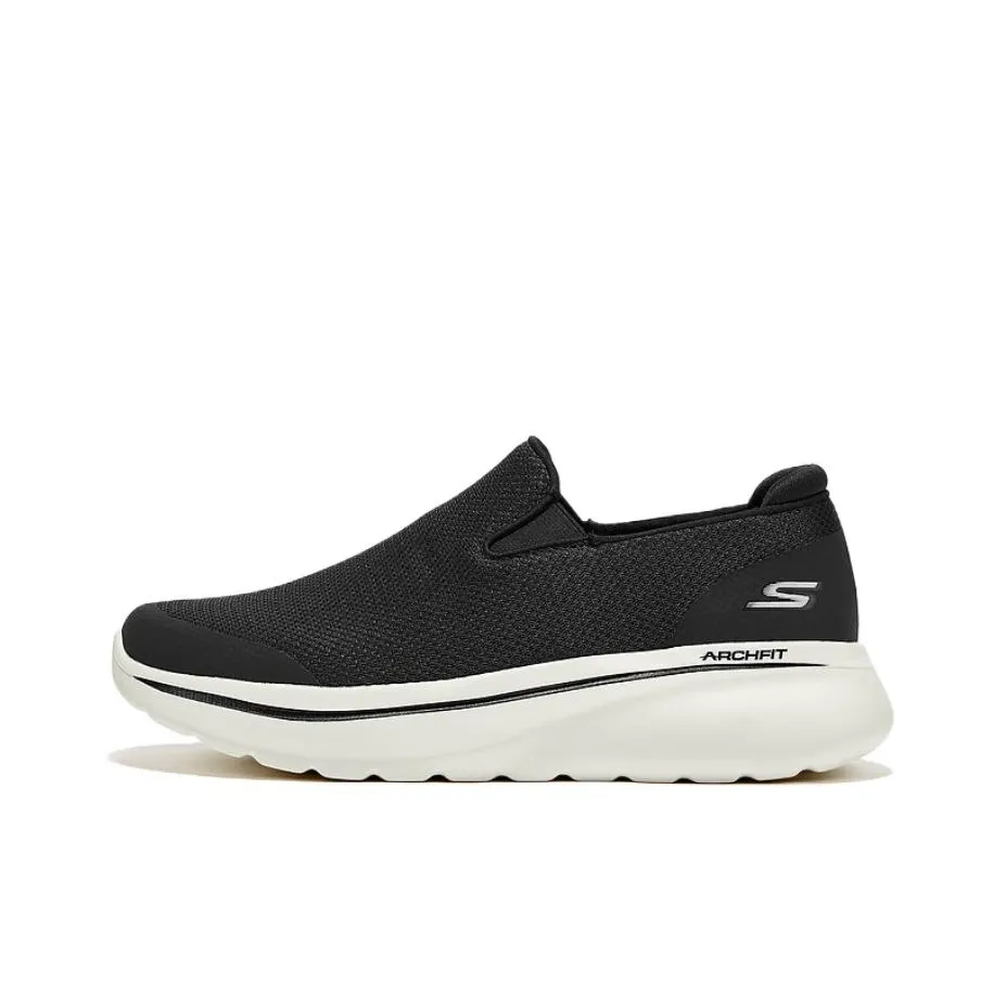 Skechers Устойчивый к истиранию Поддерживающая Высота Низкая Повседневная Обувь Мужская Черно-Белая