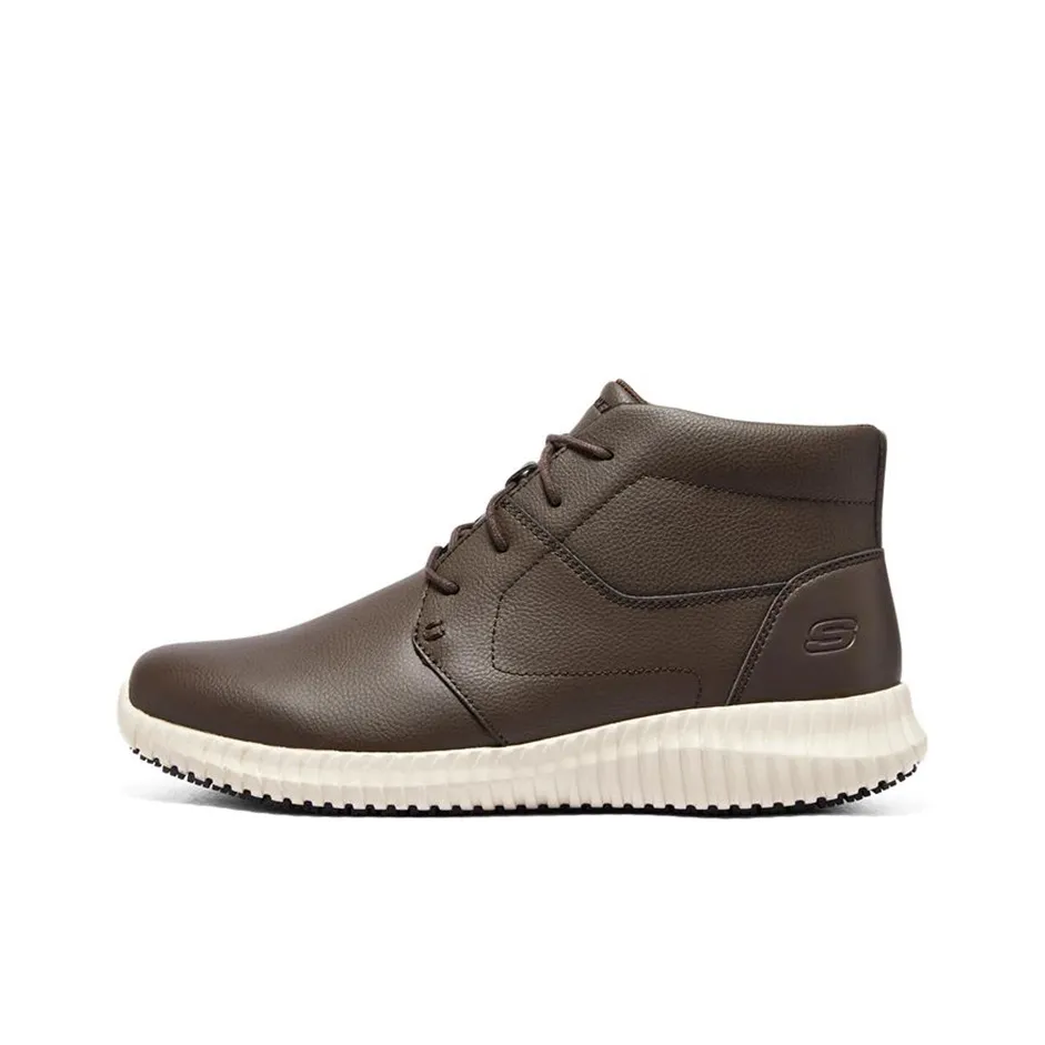 SKECHERS WORK Relaxed Fit Кожа Высокие Повседневные Мужские Коричневые Кроссовки