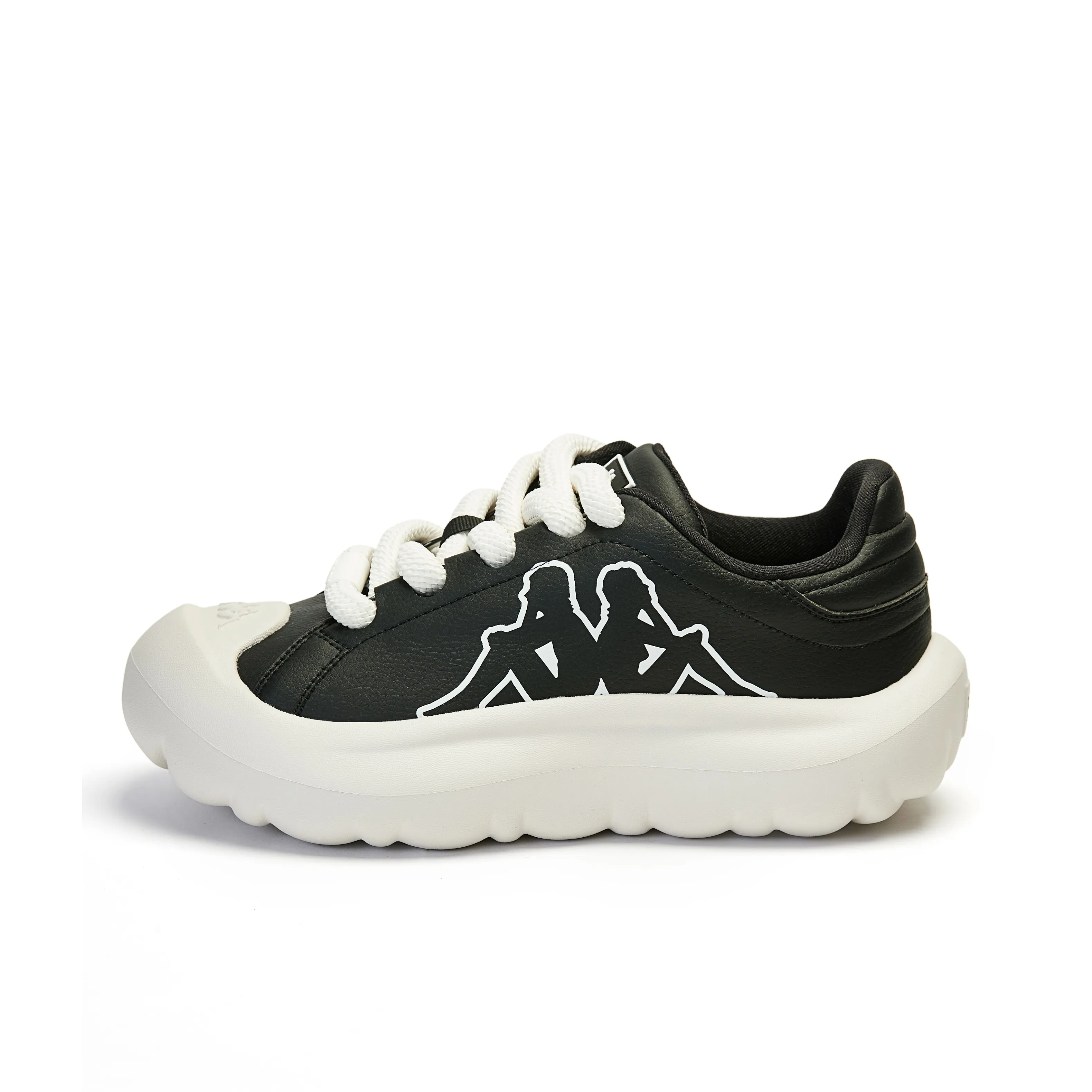 KAPPA Спина To Спина Противоскользящая Износостойкая Низкий Верх Повседневная Обувь Женская Черно-Белая
