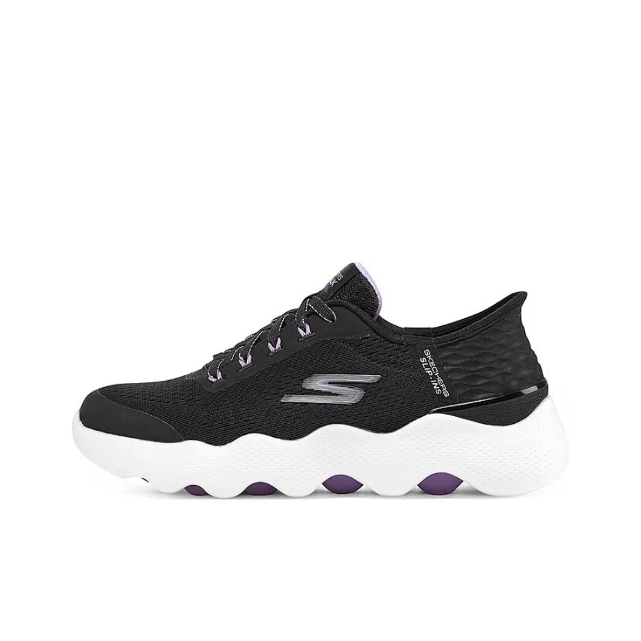 Skechers Go Walk Massage Fit Casual Shoes Women's Low-Top Black/White/Purple