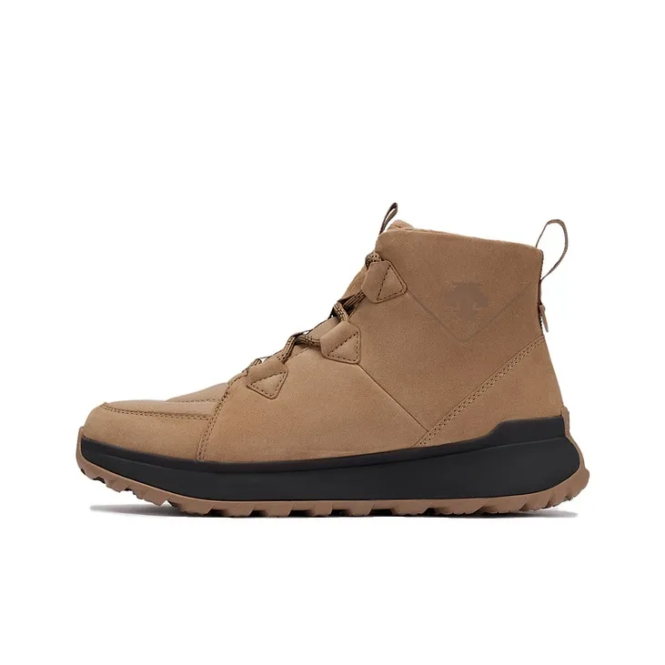 DESCENTE Ski Style Casual Shoes Men High Top Latte Brown