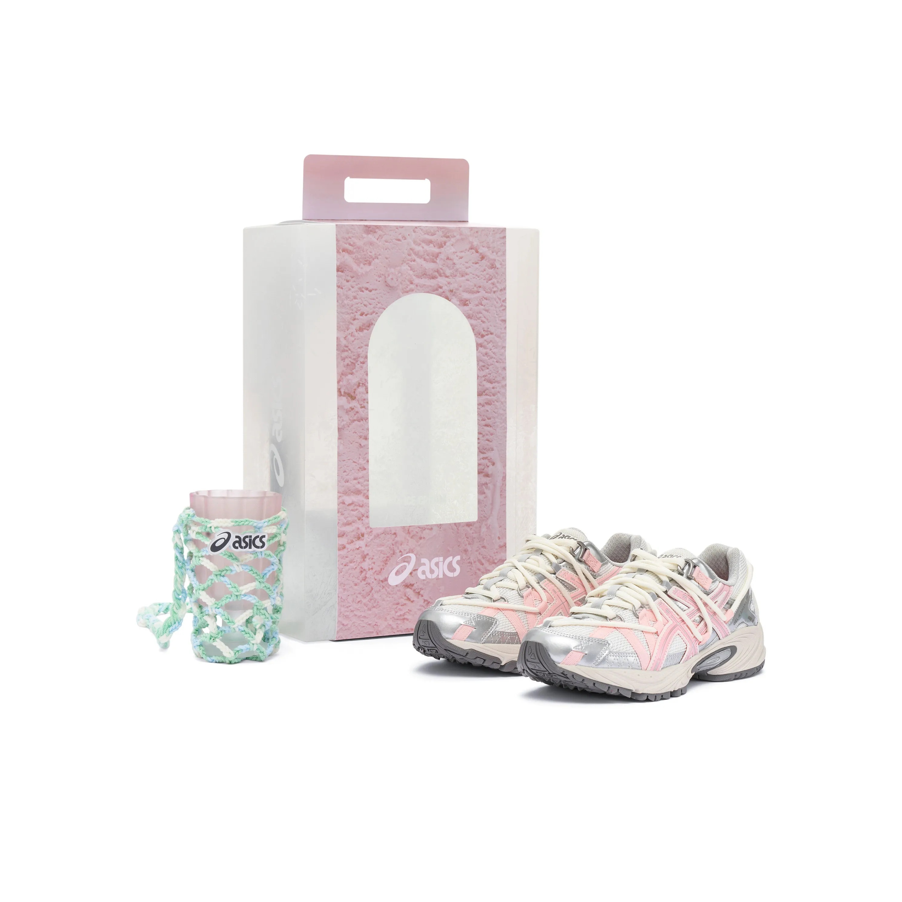 ASICS Амортизация Дышащий Легкий Низкий Верх Повседневная Обувь Унисекс Вишневый Цветок Розовый