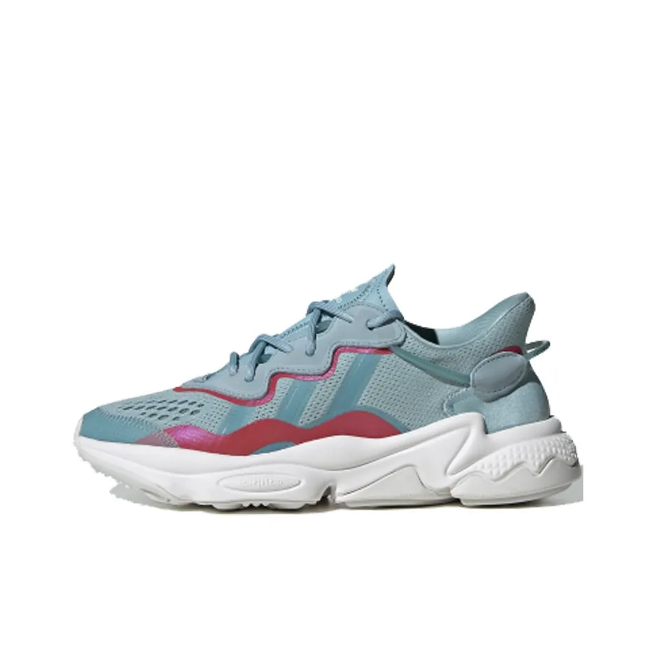 Adidas Originals Ozweego Удобная Амортизация Противоскользящая Низкий Верх Повседневная Обувь Женская Синяя Зеленая