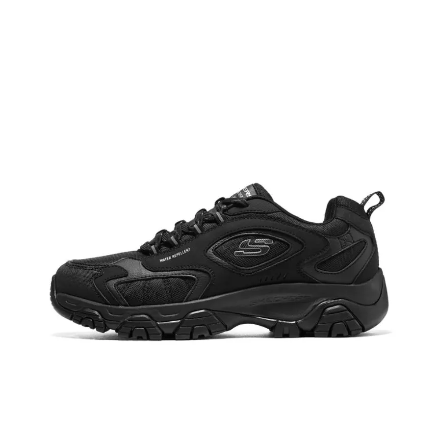 Skechers Outdoor Текстиль Синтетическая Кожа Амортизация Износостойкие Низкие Кеды Повседневная Обувь Мужская Черная
