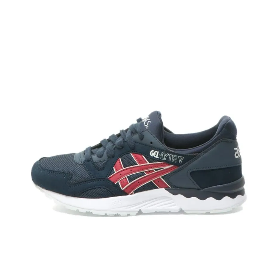 ASICS Gel Lyte 5 Устойчивые к истиранию Низкие Повседневные Кроссовки Унисекс Синие Красные