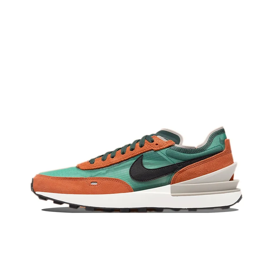 Nike Waffle One Casual Shoes Men Low Top Green/Orange/White