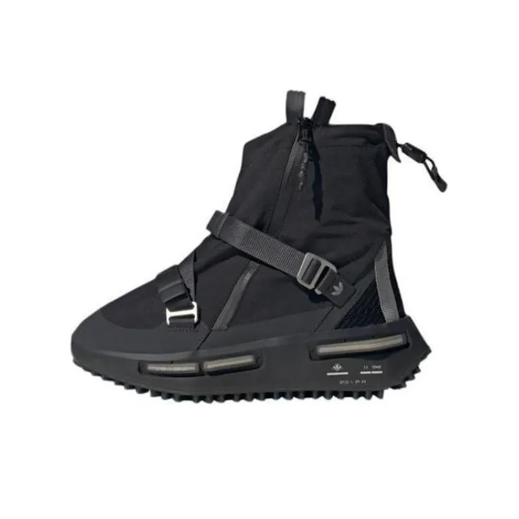 HAMCUS X Adidas Originals NMD S1 ПУ (полиуретан) текстиль высокие повседневные кроссовки унисекс черный