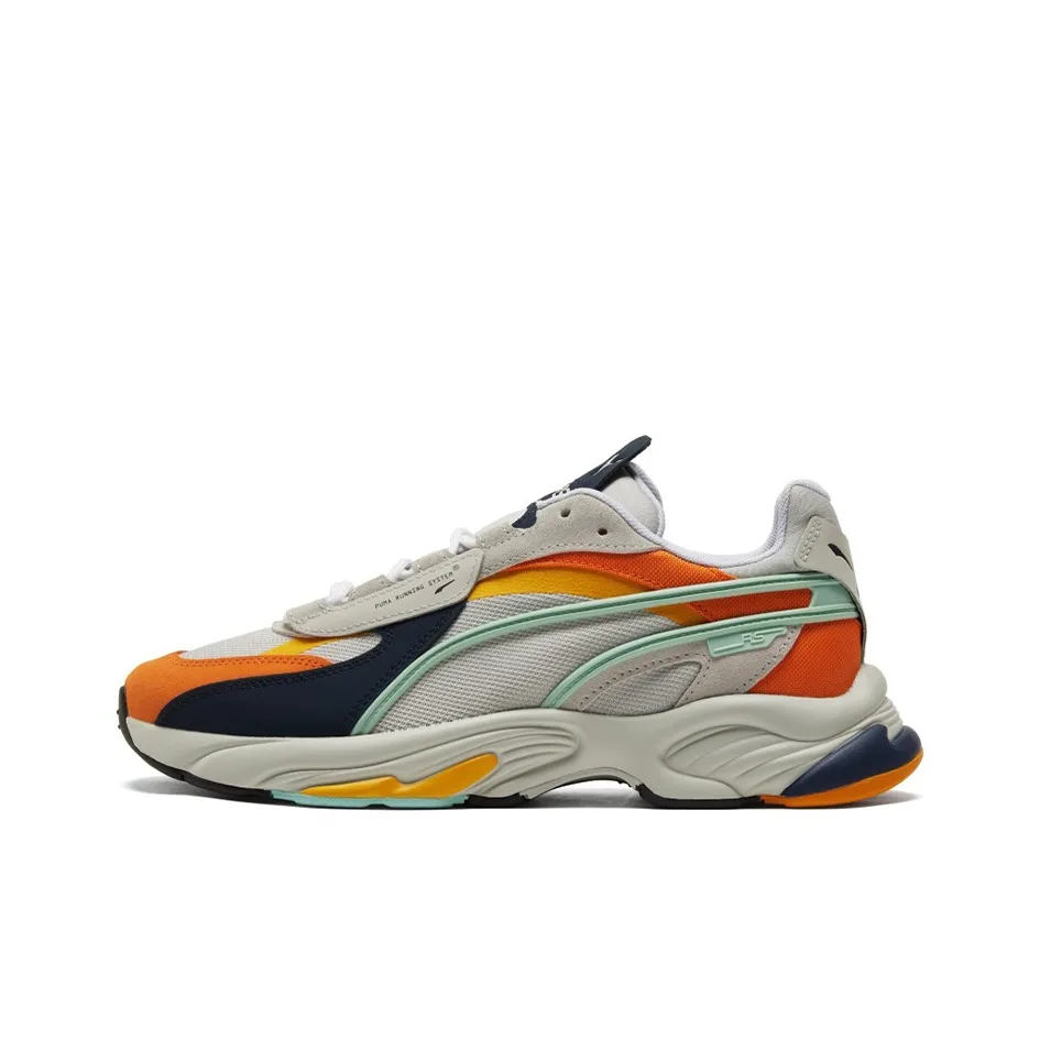 PUMA RS Connect Текстиль Спилок коровьей кожи Низкий топ Повседневная обувь Унисекс Ярко-оранжевый