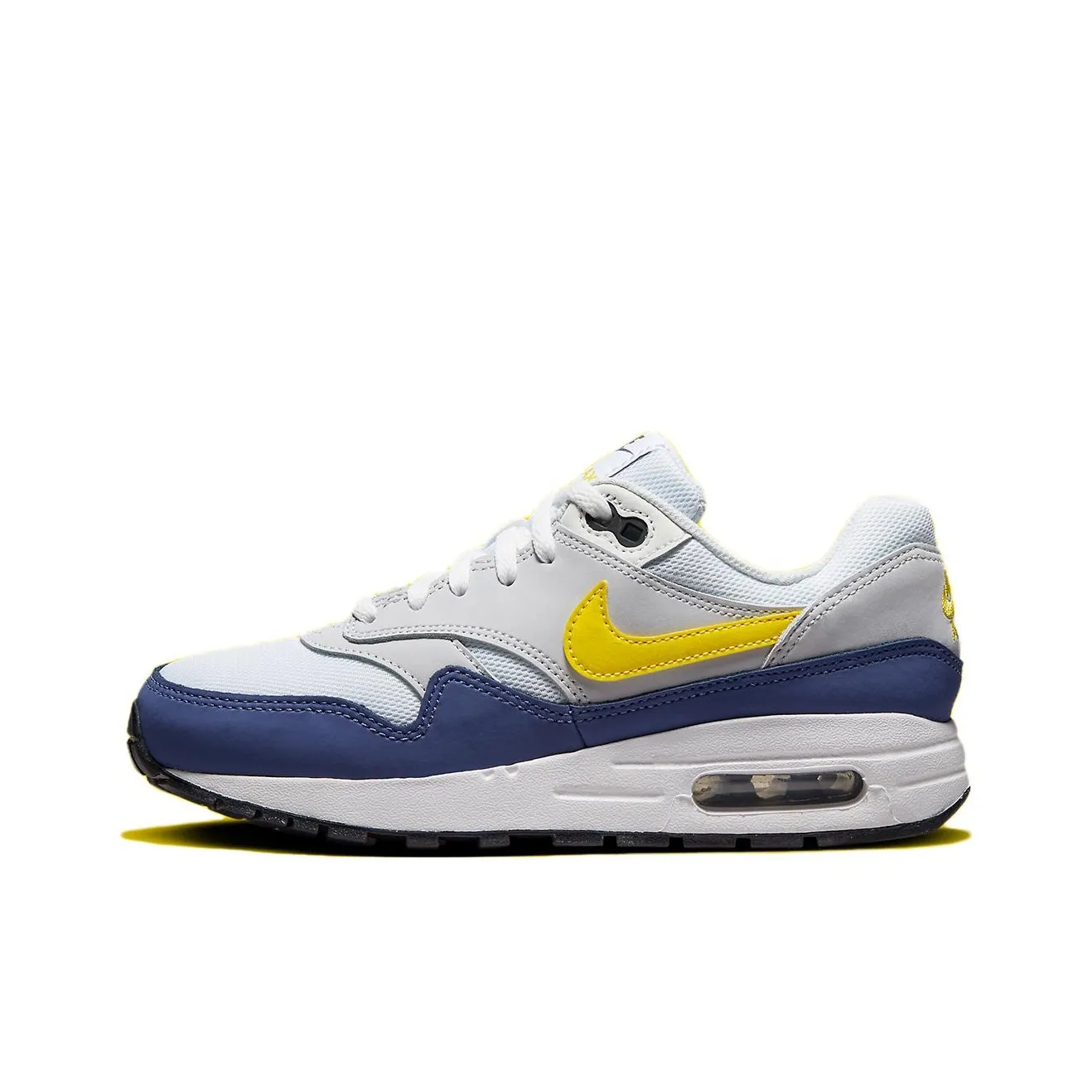 Nike Air Max 1 Сетчатая ткань искусственная замша комфортные низкие повседневные кроссовки унисекс белый и синий