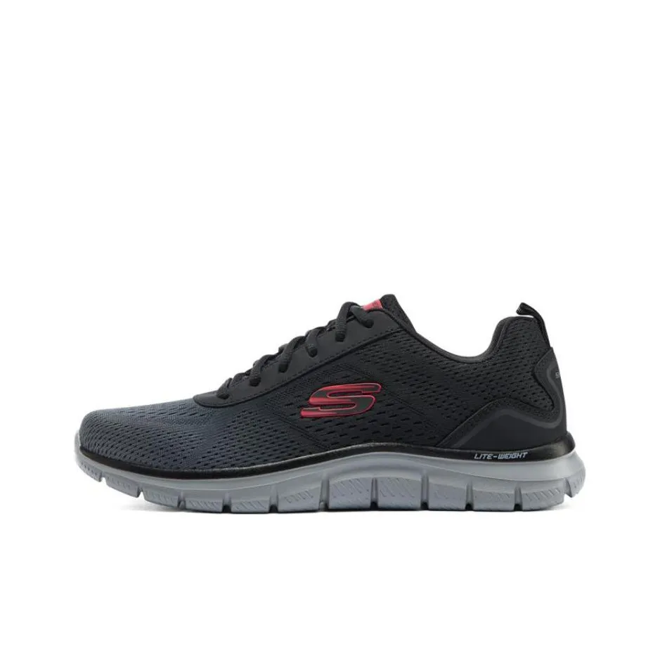 Skechers Track Ripkent Текстиль Сетчатая ткань Низкий топ Повседневная обувь Мужская Угольный черный
