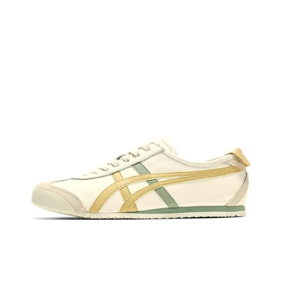 Onitsuka Tiger MEXICO 66 Устойчивая к истиранию Низкая Повседневная Обувь Унисекс Экрю Желтый