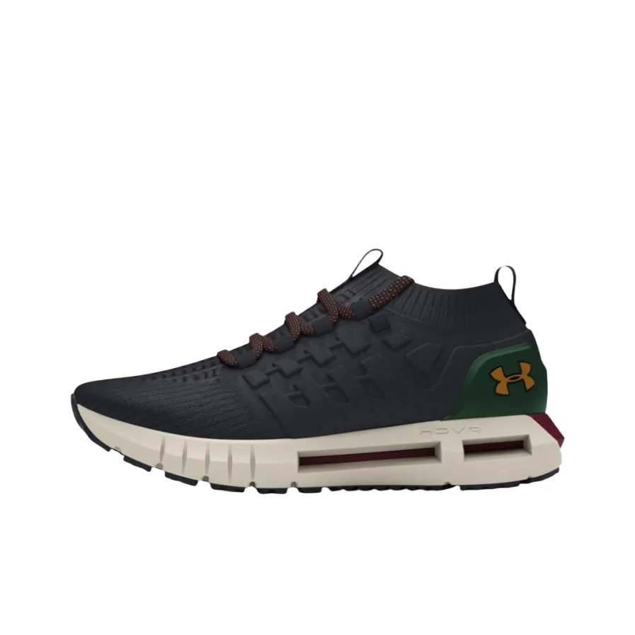 Under Armour Casual Shoes Unisex Mid Top Black/Forest Green/Ochre Yellow