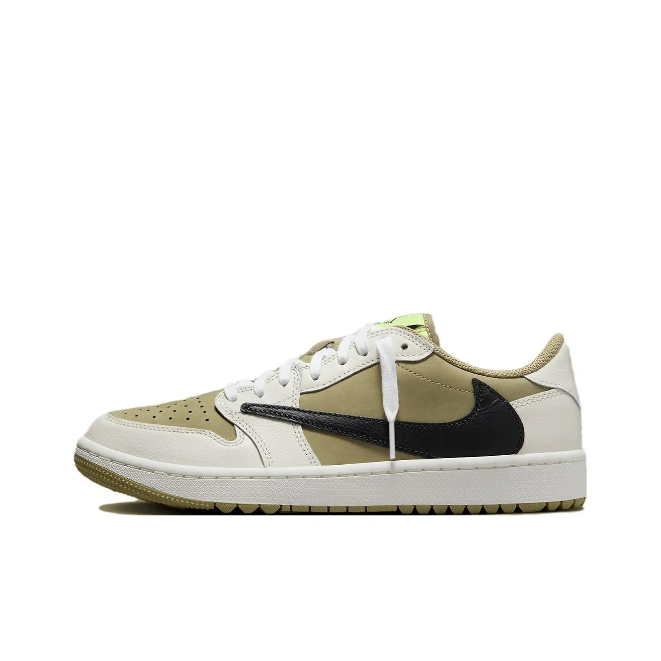 Travis Scott X Jordan Air Jordan 1 Golf Shoes Unisex Low Top Brown White