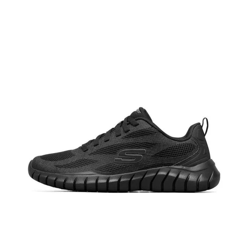 Skechers Overhaul 2,0 Износостойкий Дышащий Низкий Верх Повседневная Обувь Мужская Чисто Черный