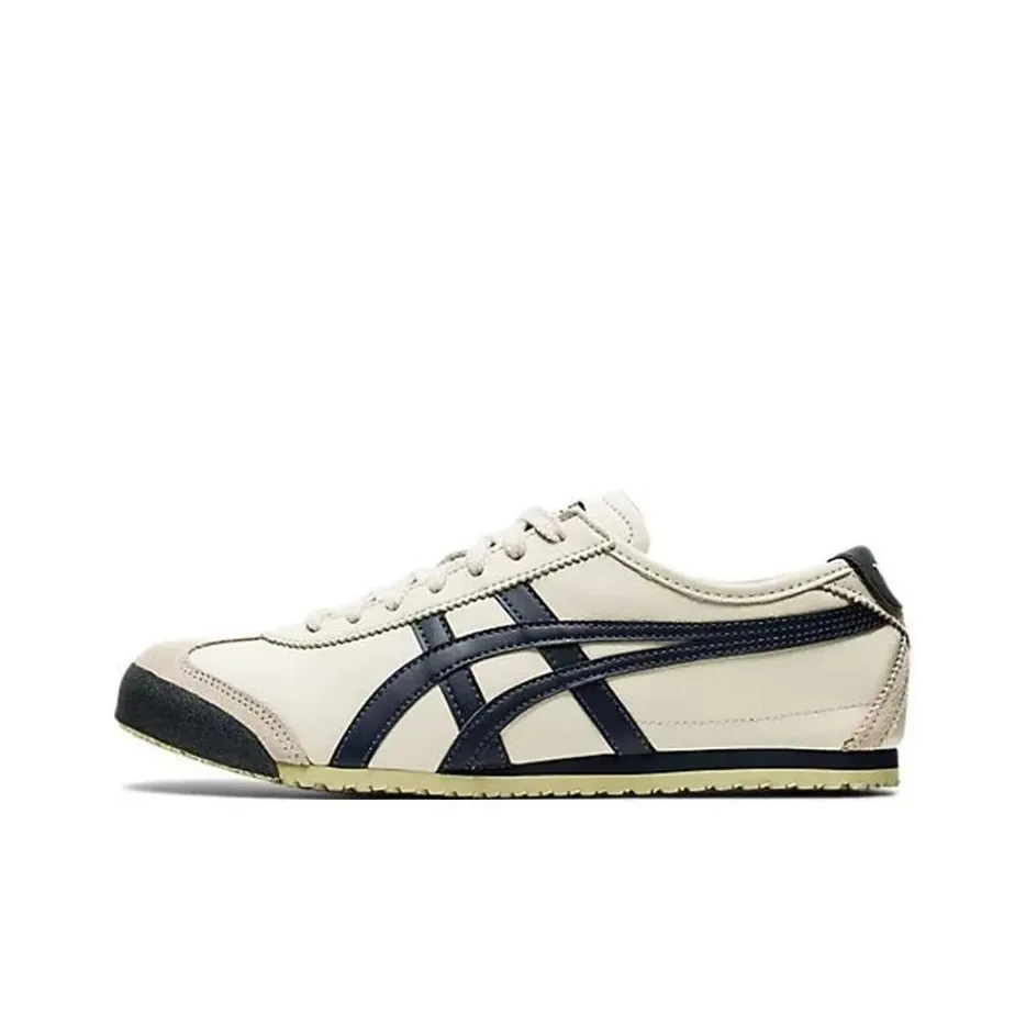 Onitsuka Tiger MEXICO 66 Casual Shoes Unisex Low Top Beige Navy Blue