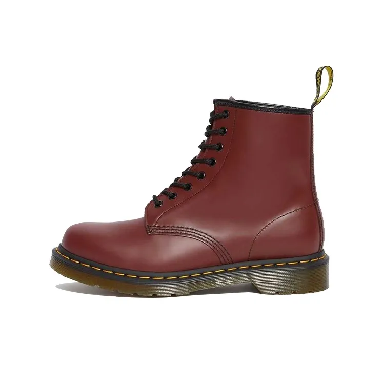 Dr.Martens 1460 Кожа Короткий MID Голень Мартин Ботинок Мужской Вишнево-Красный