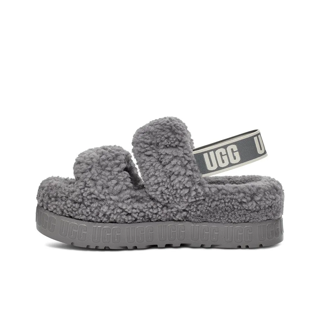 UGG Fluff Пушистые тапочки Женские LIGHTHOUSE Серый