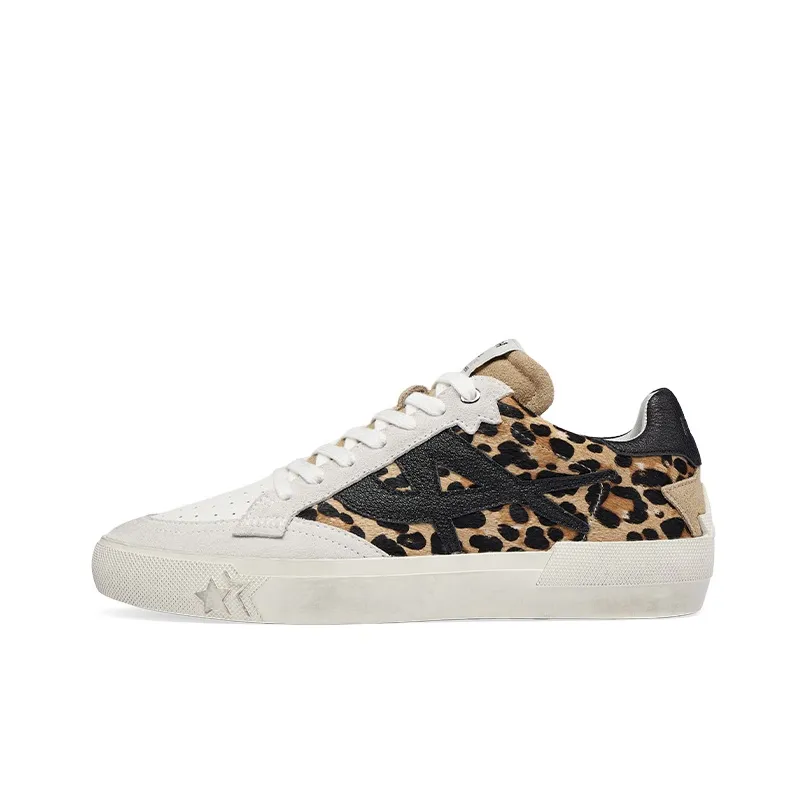 Пепельный Moonlight Collection Коровья кожа Противоскользящие Низкие Кроссовки для скейтбординга Унисекс