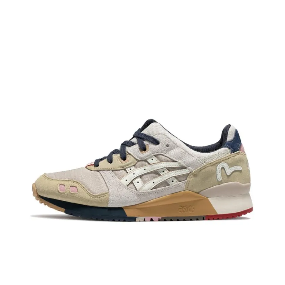 EVISU x ASICS Gel Lyte 3 Ткань Износостойкая и Легкий Низкий Верх Повседневная Обувь Унисекс Дымчато-Серый Коллаборация