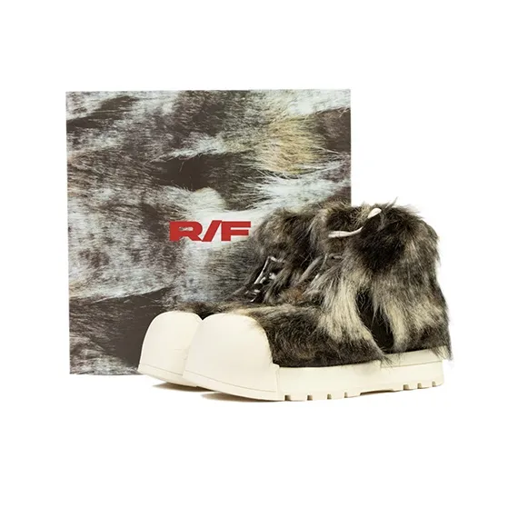 FVVO Rocksta Длинные HAIRED HIGH Топ Толстые SOLED Ботинки Ботильоны Средний Каблук Унисекс