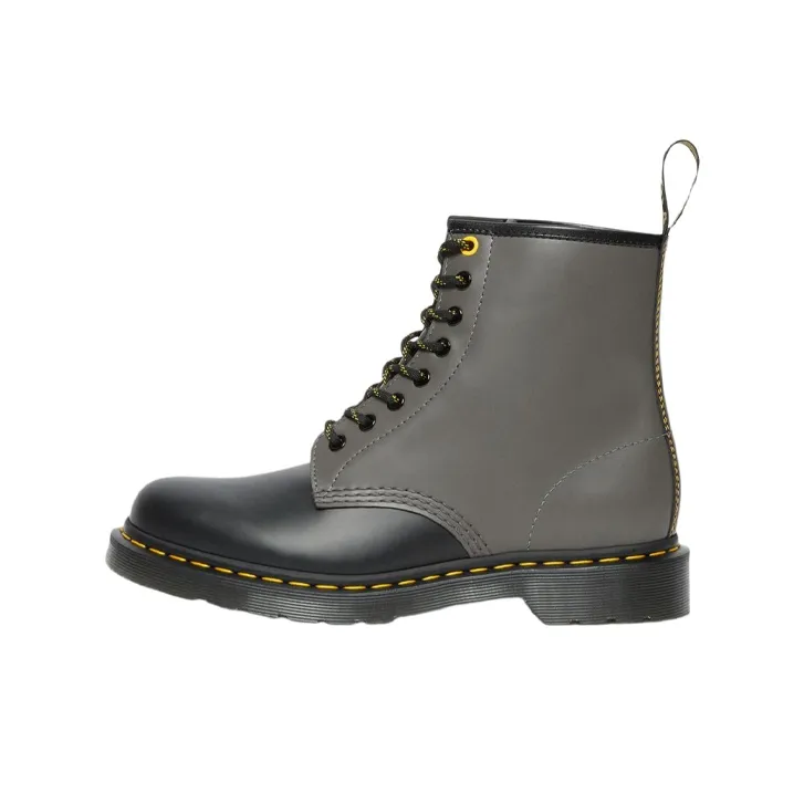 Dr.Martens 1461 Гладкая кожа Короткие армейские ботинки Унисекс Серый Черный