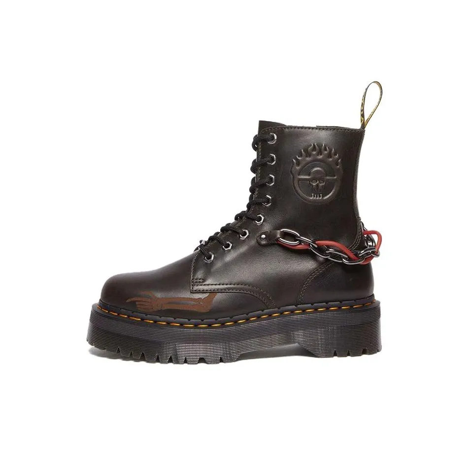 WARNER BROS. x Dr.Martens Jadonseries WB100 Кожаная Короткая Ботинка Martin 5cm Унисекс Темно-Серый Коричневый Умбра