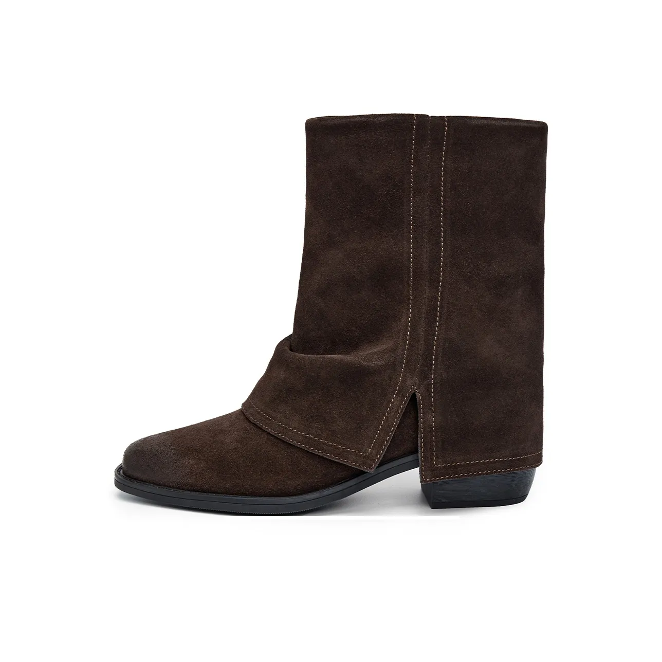 ELLE Western Cowboy Botинки Синтетическая Кожа SLOUCHY Ботинки Женские 2025 Женские Ботинки