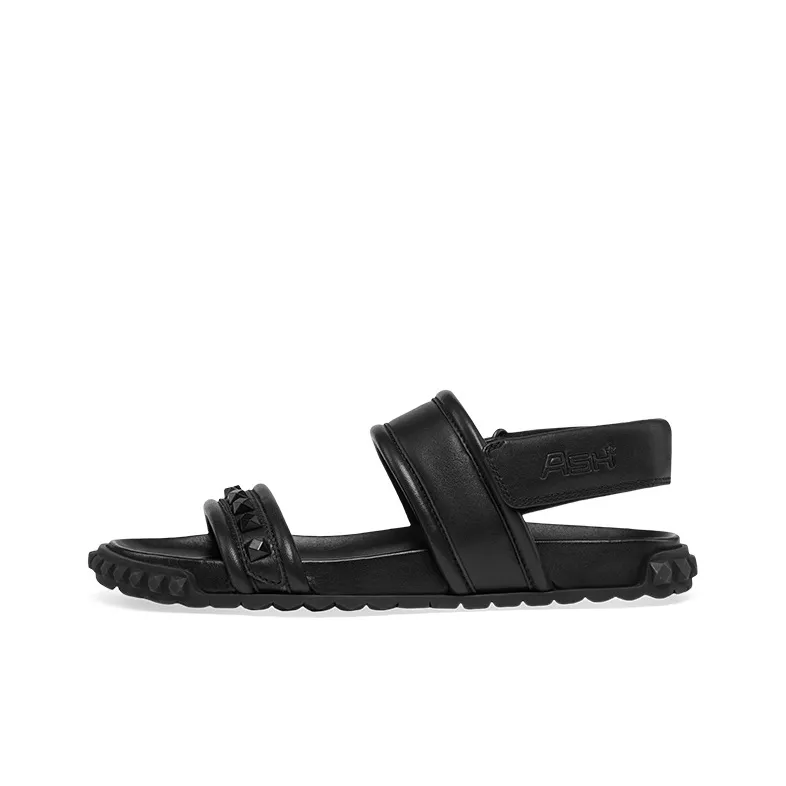 Пепельный TIXTY Овчина One Ремень Сандалии Женские Черный