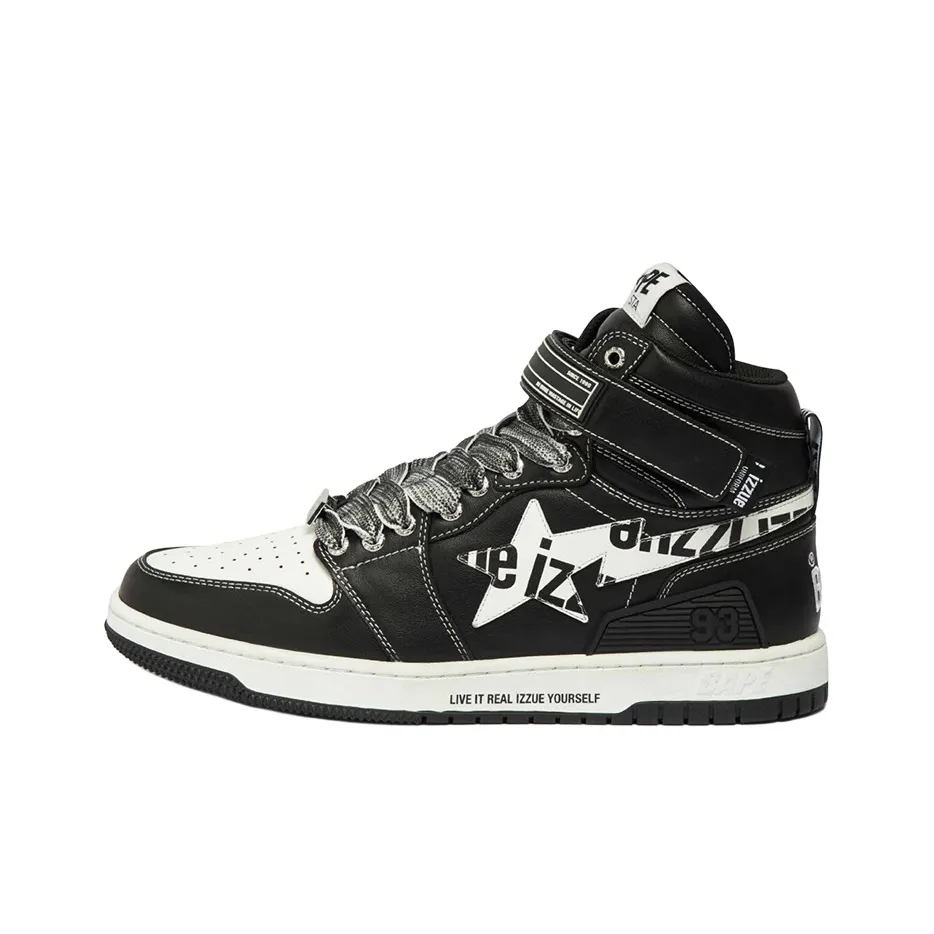 IZZUE X A Купание APE STA MID Повседневный Стильный Скейтбординг Унисекс Черный Белый