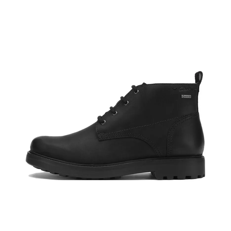 Clarks Chard MID GT Мужские армейские ботинки из коровьей кожи черные