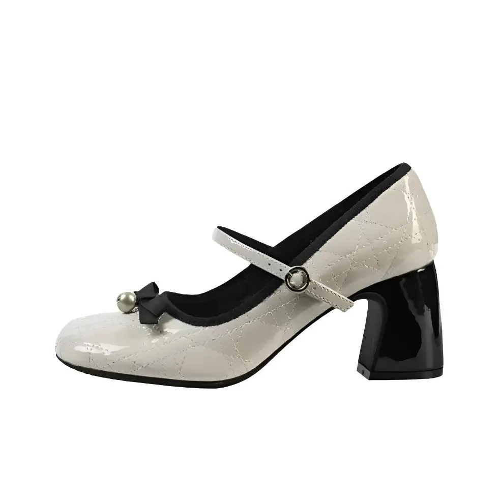 Aimilian ПУ (полиуретан) Грубый каблук Туфли Мэри Джейн Женские