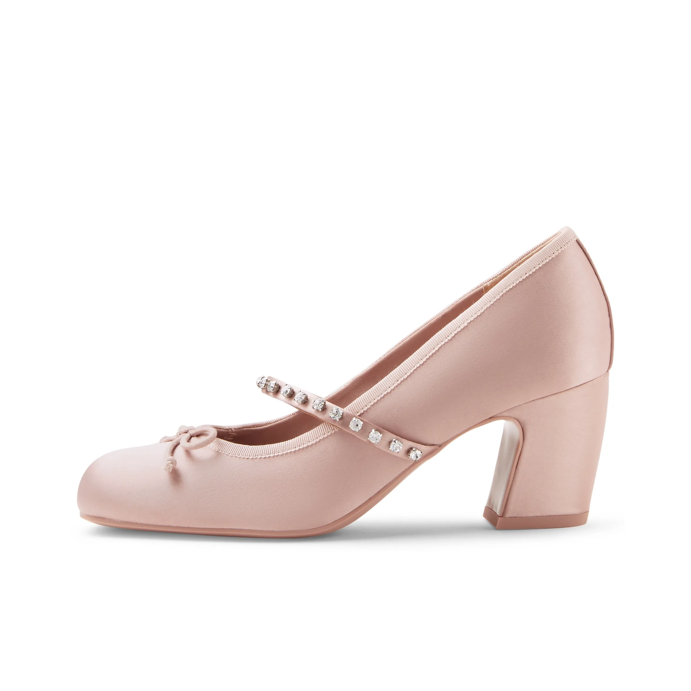 CHARLES&KEITH Летние женские туфли Мэри Джейн с бантом и стразами в новом китайском стиле, грубый каблук высотой 6,6 см