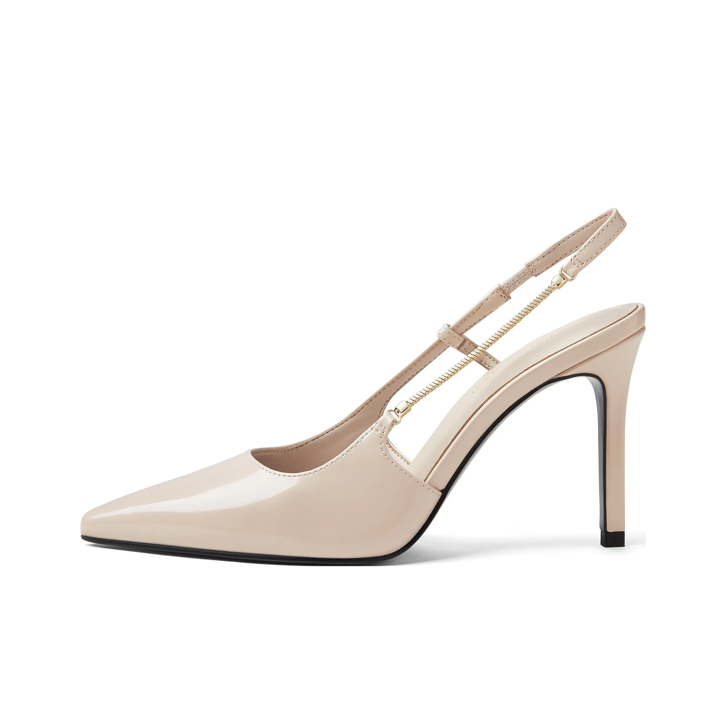 CHARLES&KEITH PU элегантные деловые модные туфли с заостренным носком и цепью на каблуке 9,3 см