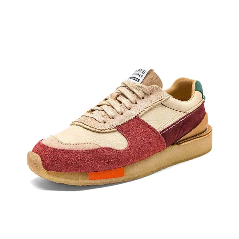Clarks ORIGINALS Коровья кожа Низкий топ Повседневная обувь Унисекс Абрикосовый Красный