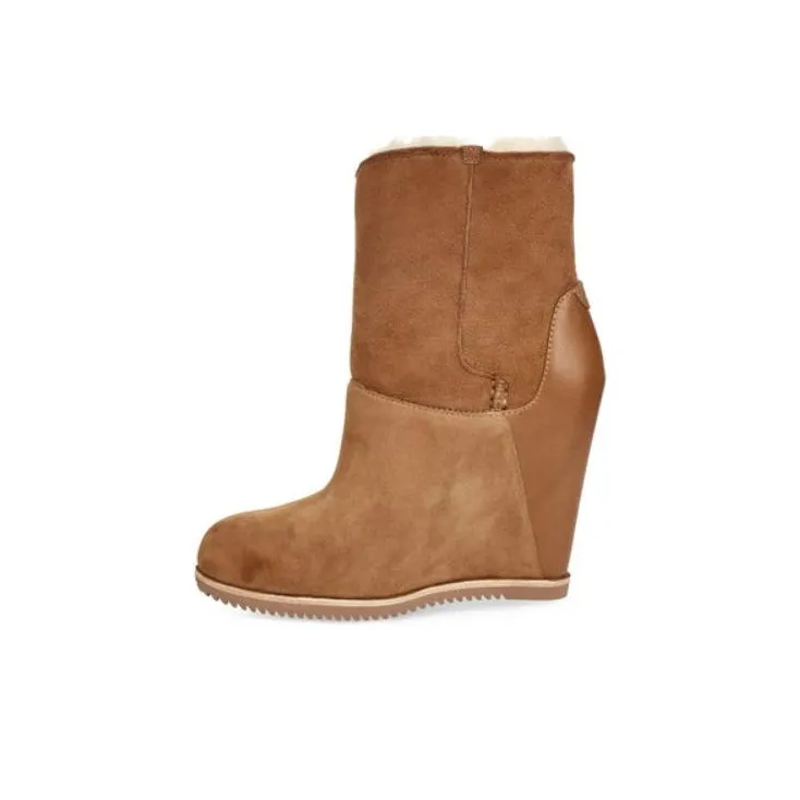 UGG кожа ботильоны женские каштановые