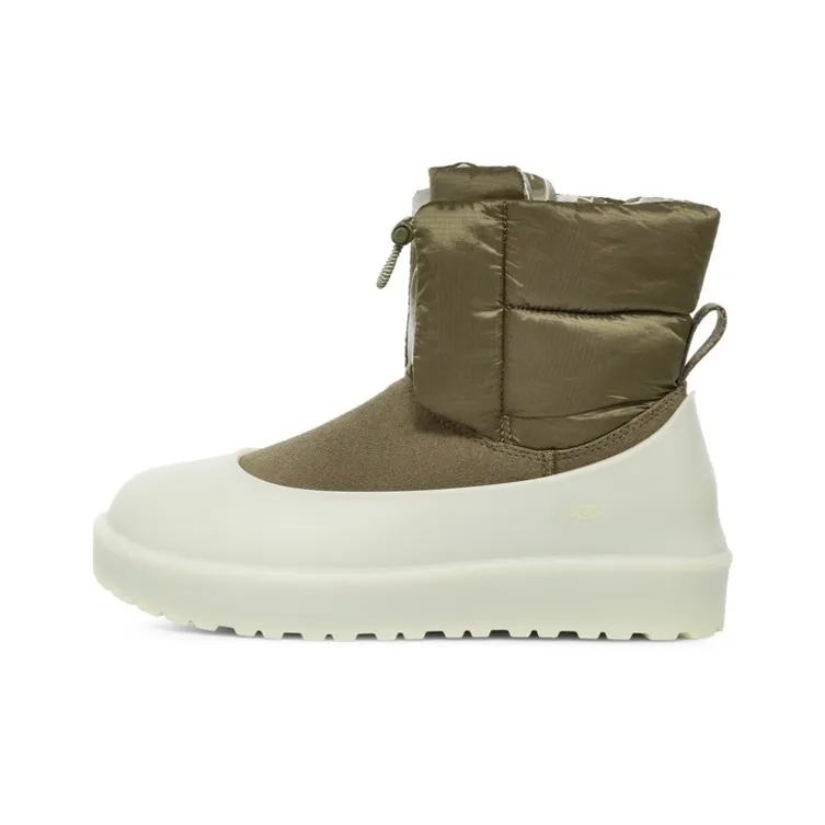 UGG Ткань Теплоизоляционные Противоскользящие Короткие Снежные Ботинки Женские Жженая Оливная