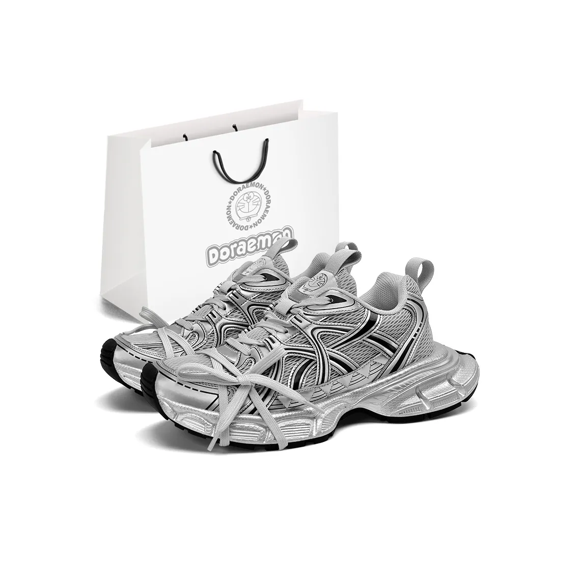 DoraemonA Низкие кеды с толстой подошвой Унисекс