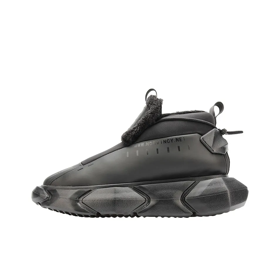 NORVINCY визуально увеличивает рост противоскользящие ботинки для снега унисекс черные длина до щиколотки