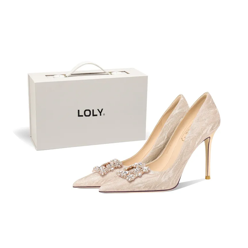 LOLY Свадебная обувь с двусторонней коробкой для свадебного платья узкий каблук высокие каблуки женские