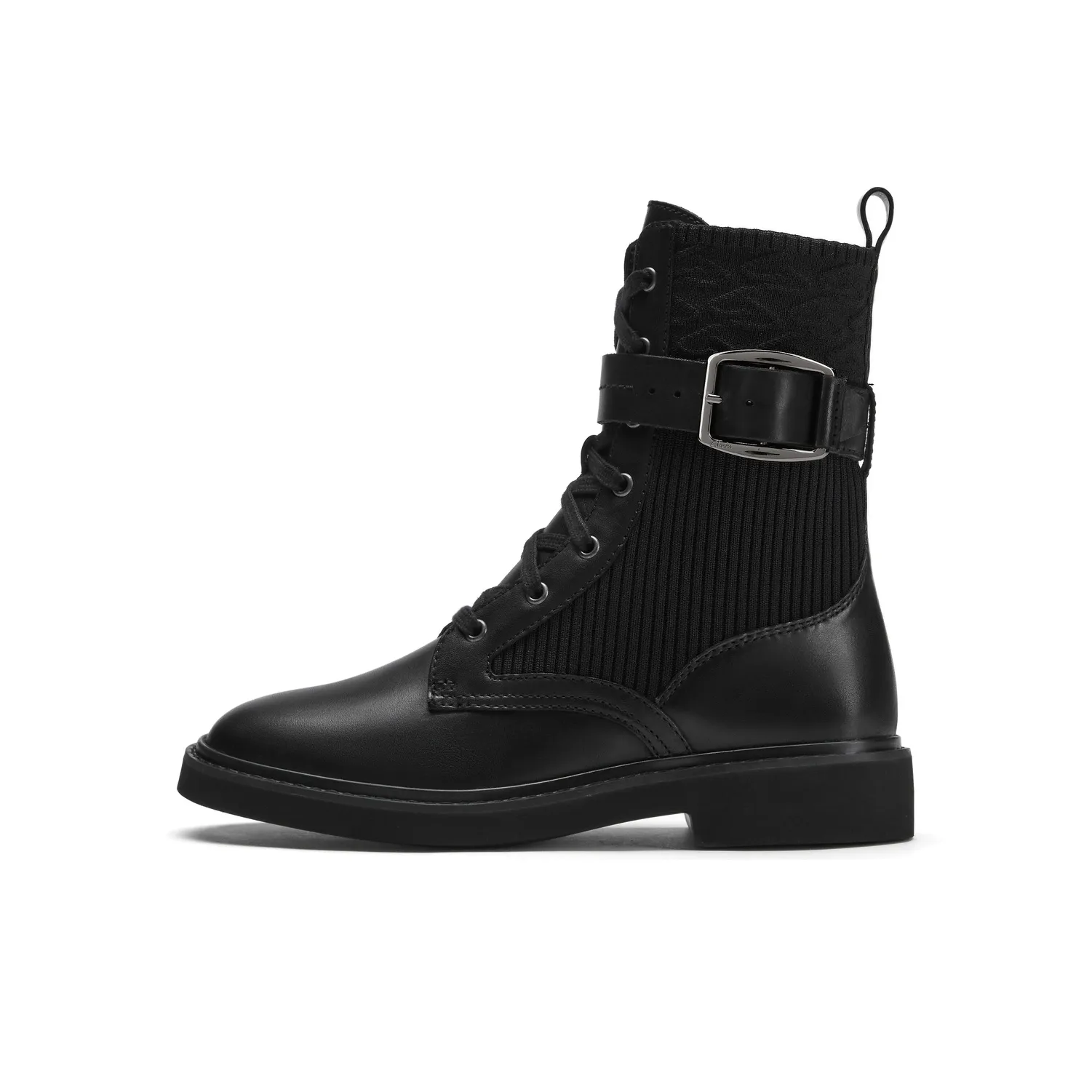 Clarks Коровья кожа армейские ботинки средней длины женские черные