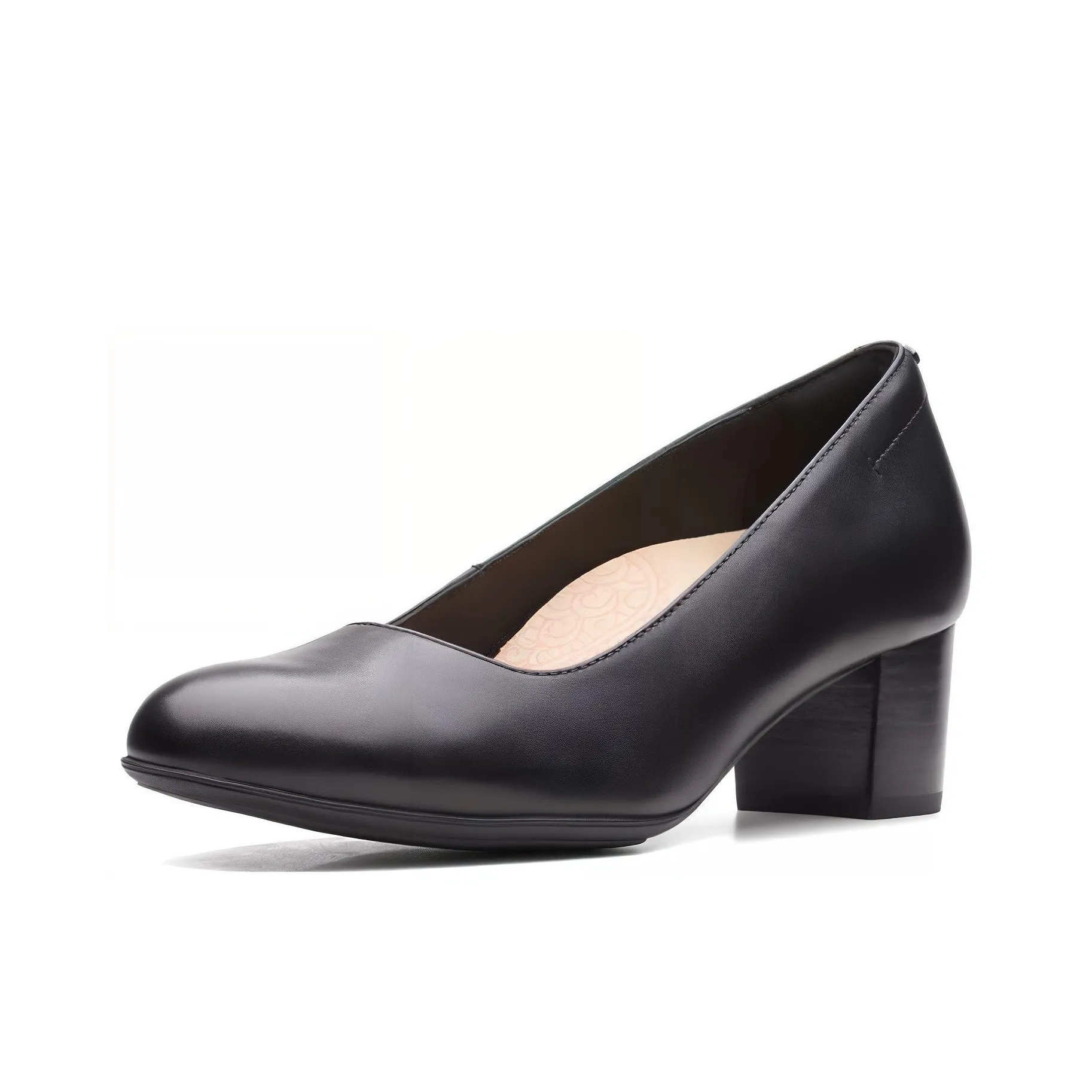 Clarks Коровья кожа грубый каблук высокие каблуки женские черный