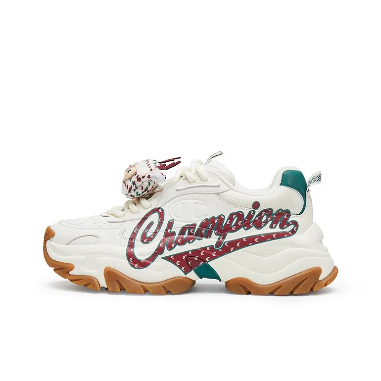 Champion Low Top Crew Sweatshirts Men's Milk White Team Red