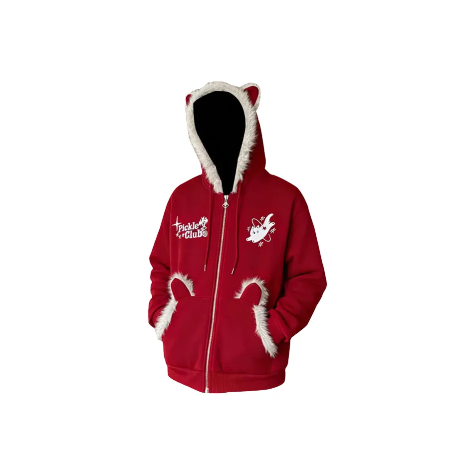 GOSNACE Рождественский красный [Ghost Kitten Ухо Spliced Толстовка] Женские Свитшоты