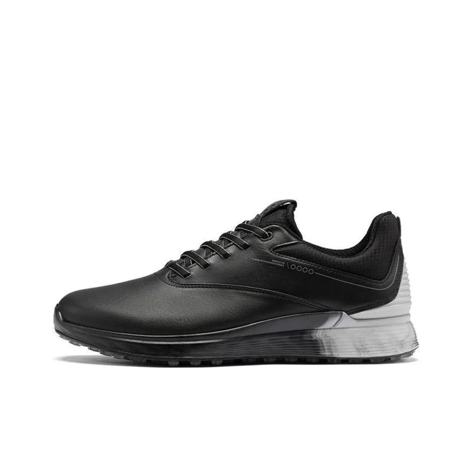 Ecco Golf S3 Коровья кожа Комфортная и Дышащая Низкий Верх Спортивная Повседневная Обувь Мужская Черная