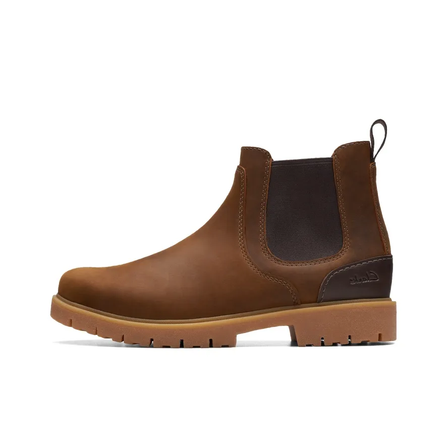 Clarks Losdale Коллекция Коровья кожа Короткий Челси Мужской Коричневый