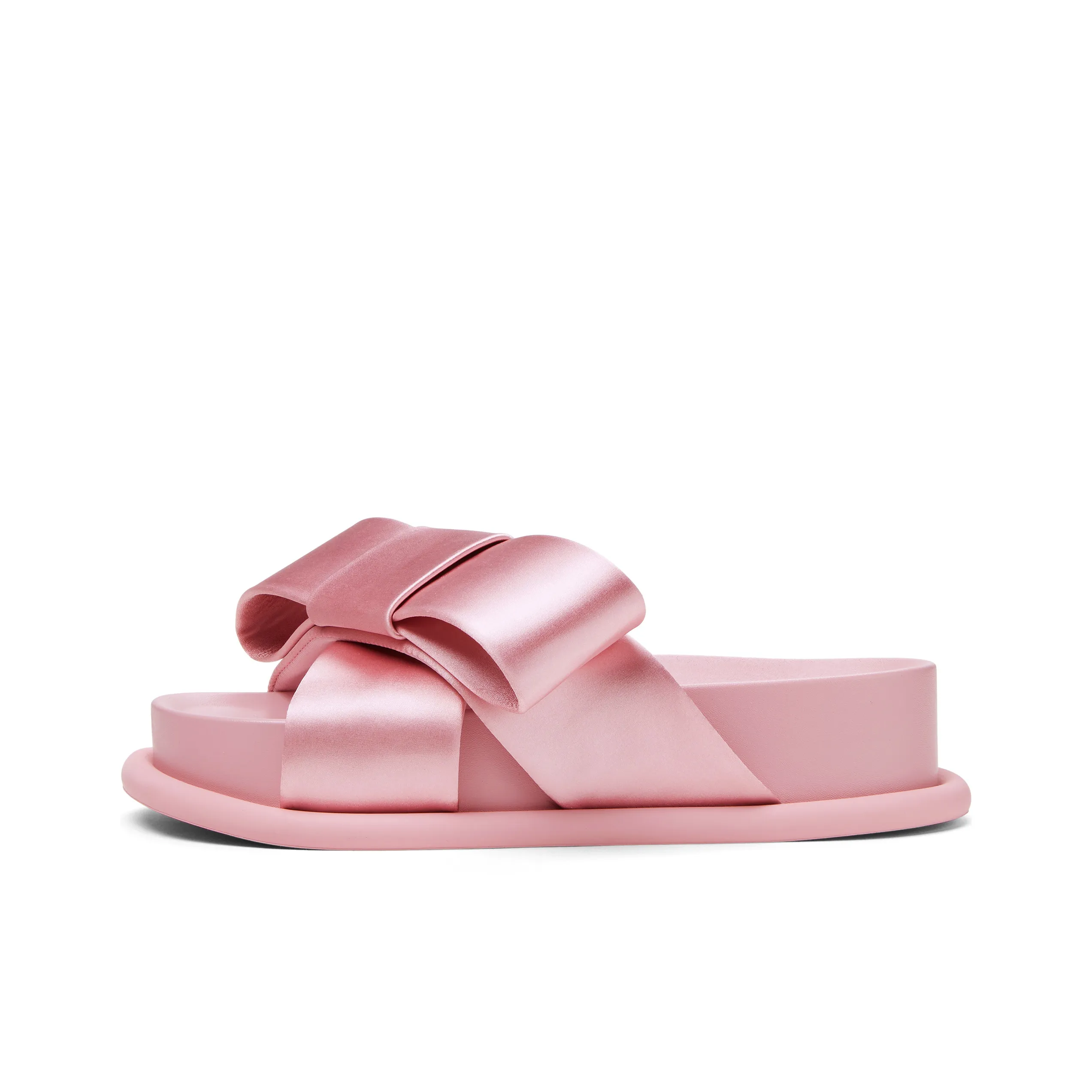 CHARLES&KEITH Бант Обувь на платформе Повседневные сандалии Можно носить снаружи Композитная подошва Противоскользящий Шлепанцы Около 3,5см Женский