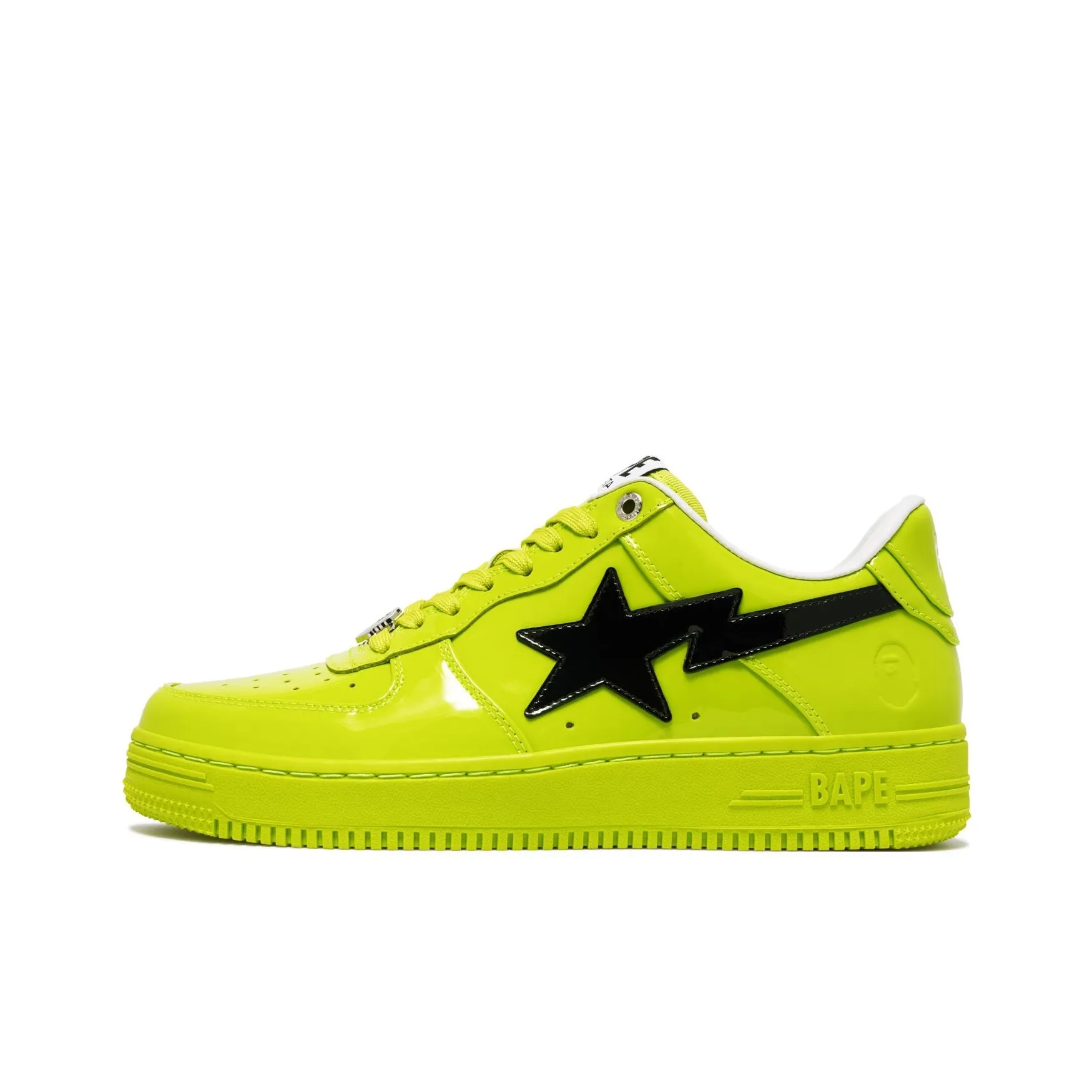A BATHING APE BAPE STA Лакированная кожа Устойчивая к истиранию Низкие кроссовки для скейтбординга Мужские