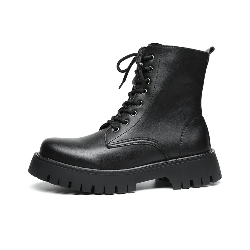 CHILANG Микрофибра Кожа Мартин Ботинки Мужские Черные