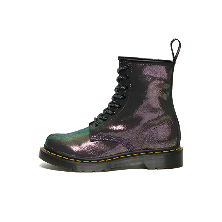 Dr.Martens 1460 Кожаная Короткая Ботинка Мартин Женская Фиолетовая Золотая